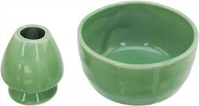 img 4 attached to Complete Matcha Ceremony Set By BambooMN - Soft Light Green Ceramic Matcha Bowl With Whisk Holder - Ideal For Optimal Matcha Brewing Experience