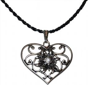 img 1 attached to Heart-Shaped Bavarian Necklace With Edelweiss Flowers For Dirndl