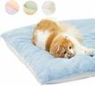 🛌 arrr dual-sided self-heating & cooling pet crate bed mat | water-resistant cushion | kennel pad for small to medium cats and dogs | fluffy dog bed with washable blanket | dog pillow in cashmere blue (m) logo