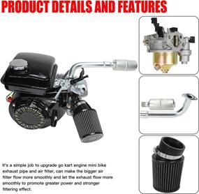 img 2 attached to 🔧 Enhanced Carburetor Kit with Air Filter Adapter, Exhaust Pipe, and Muffler for Non-Hemi Predator 212cc - Improved Performance for GX160 GX200 Engines