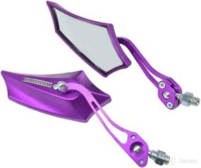img 4 attached to Etopar Purple Motorcycle Scooter Bike 8 / 10Mm Screw Rear View Side Mirror ATV Scooter Sport Rearview Universal Handle 360 Degree Rotation