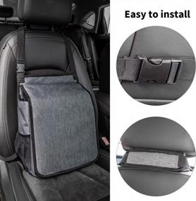 img 1 attached to Gray Car Front Seat Organizer With Laptop Sleeve, Tablet Storage Pockets, And Adjustable Straps - Ideal Car Office Organizer For Accessories, Drinks, And Easy Carrying - KGMCARE