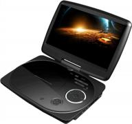 portable black dvd player with swivel screen, rechargeable battery, sd card slot and usb port - impecca dvp916k logo