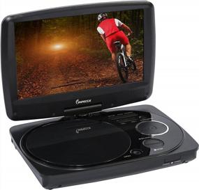 img 1 attached to Portable Black DVD Player With Swivel Screen, Rechargeable Battery, SD Card Slot And USB Port - Impecca DVP916K