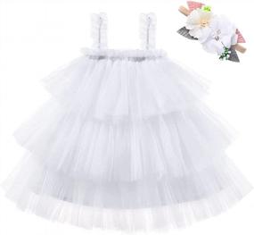 img 4 attached to Adorable Tutu Tulle Dresses With Headband For Baby And Toddler Girls' Celebrations