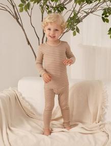 img 1 attached to Kids Pajama Set - Stripe Pattern, Snug Fit Ribbed Sleepwear For Baby Boys Girls Toddlers, Daily Life Style