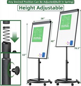 img 3 attached to 40X28 Inch Mobile Whiteboard With Stand, Magnetic Dry Erase Board And Accessories - Height Adjustable Flipchart Easel On Wheels (Black)