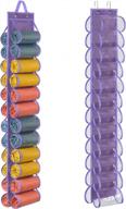 складной органайзер для хранения леггинсов с 24 карманами из ткани оксфорд для подвешивания в шкафах, спальнях или студиях йоги - идеально подходит для хранения рубашек, джинсов, носков и многого другого! (фиолетовый) логотип