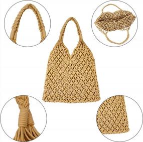 img 1 attached to 4-10Pcs Summer Clutch Purses For Women With Rattan Earrings & Woven Handbags | Hazms Straw Clutch Bag