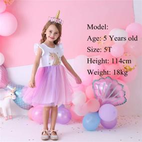 img 1 attached to 🎀 DXTON Litter Dresses with Sleeves - Birthday Girls' Clothing