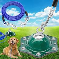 🐶 pnbo 360° swivel dog tie out cable: 30ft dog chains for medium, large dogs - rust proof dog runner for yard, holds 1500lbs pull force outdoors логотип