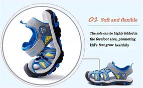 img 2 attached to Stylish And Comfortable: PPXID Toddler To Big Kid'S Outdoor Close Toe Strap Sandals With Soft Soles