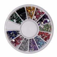 2pcs 12 color teardrop shaped gem nail art glitter rhinestone wheel - enforten logo