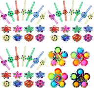 набор из 24 игрушек effacera tie-dye fidget со светящимся браслетом: идеально подходит для вечеринок в честь хэллоуина, образовательных целей и идей рождественских подарков для детей и подростков логотип