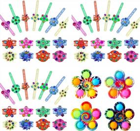 img 4 attached to 24-Pack Effacera Tie-Dye Fidget Toys With Light-Up Bracelet: Perfect For Halloween Parties, Educational Purposes, And Christmas Gift Ideas For Kids And Teens