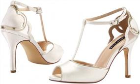 img 3 attached to Women'S Satin Peep Toe T-Bar High Heel Sandals For Wedding Bridal Party