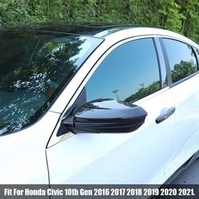 img 3 attached to 🚗 Enhance Your Honda 10th gen Civic with Rifoda Carbon Fiber Full Coverage Rear View Mirror Cover - Compatible with Models 2016-2021