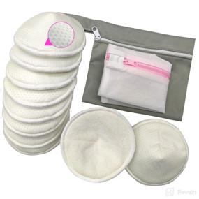 img 4 attached to 🍼 Organic Washable Bamboo Breastfeeding Nursing Pads - 10 Reusable 4-Layer Breast Pads + Laundry Bag &amp; Travel Storage Bag - Nipple Pads for Milk Leakage, 4.72&#34;