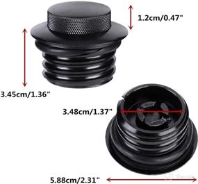 img 2 attached to 🔒 Black Pop-up Gas Cap for Motorcycle Fuel Tank - Genuine Clockwise Oil Tank Cap (Pack of 1) - Fits 1982-2018 Vented Fuel Tanks