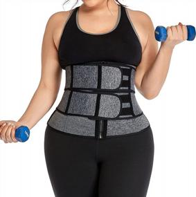 img 4 attached to Тренажер для талии больших размеров для женщин - Lttcbro Workout Sport Trimmer Sweat Cincher XS-3XL