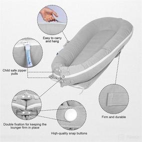img 1 attached to 🐑 Corduroy Baby Nest Cover for Dockatot Deluxe+ Docks - MEXXI Hypoallergenic Cotton Newborn Lounger Cover (Cover Only) - Grey