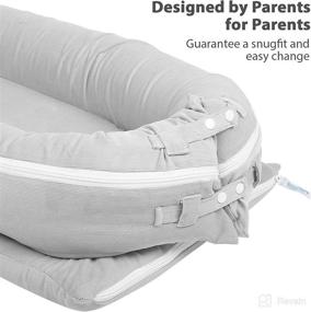 img 3 attached to 🐑 Corduroy Baby Nest Cover for Dockatot Deluxe+ Docks - MEXXI Hypoallergenic Cotton Newborn Lounger Cover (Cover Only) - Grey
