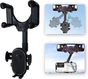 img 4 attached to Rotatable Retractable Holder Degree Mirror Car Electronics & Accessories