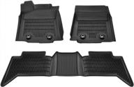 top-rated motorfansclub floor mats for tacoma 2018-2019 double cab for ultimate all-weather protection: front and 2nd seat liner set in tpe logo