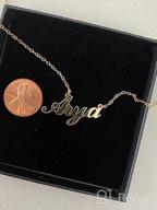 img 1 attached to 18K Gold Plated Custom Name Necklace for Women, Girls, Kids, and Teens 💎 - Personalized Plate Monogram Necklace with Personalized Name - M MOOHAM Gold Name Necklace review by Nick Reddy
