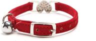 heart bling cat collar with safety belt, bell - yangbaobao (8-11 inches) logo