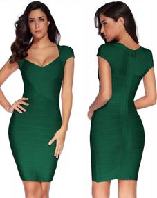 img 2 attached to Women'S Square Neck Bodycon Bandage Party Dress By Meilun