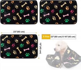 img 1 attached to 🐾 Dono 1 Pack Soft Fluffy Paw Print Fleece Pet Blanket: Warm Sleep Mat for Dogs and Cats - 23*16in