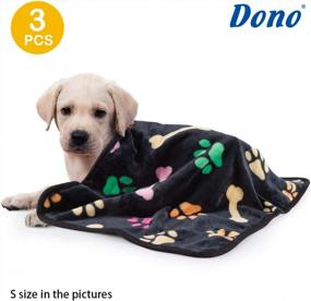 img 3 attached to 🐾 Dono 1 Pack Soft Fluffy Paw Print Fleece Pet Blanket: Warm Sleep Mat for Dogs and Cats - 23*16in