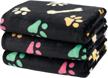🐾 dono 1 pack soft fluffy paw print fleece pet blanket: warm sleep mat for dogs and cats - 23*16in logo