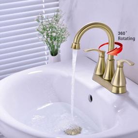 img 3 attached to 🚰 TRUSTMI Brushed Gold Bathroom Faucet: 2 Handle Lavatory Sink Faucet with Pop Up Drain and Water Supply Lines