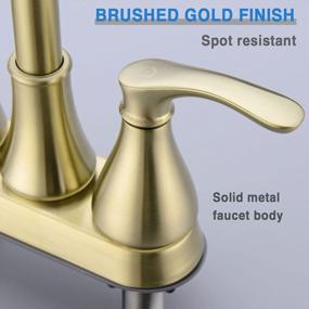img 2 attached to 🚰 TRUSTMI Brushed Gold Bathroom Faucet: 2 Handle Lavatory Sink Faucet with Pop Up Drain and Water Supply Lines