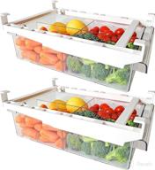 🧊 2 pack of fridge organizer drawers - monojade refrigerator organizer bins with handle (fits fridge shelf thickness <0.6", depth <17.3") - pull-out refrigerator storage box with 2 dividers логотип