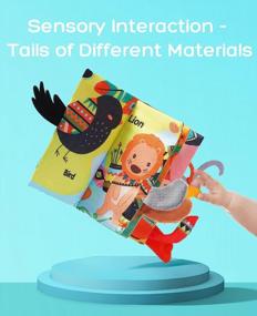 img 2 attached to 2 Pcs Dancyrose Baby Cloth Books For Sensory Development - Ocean & Animal Tail, Waterproof, Touch & Feel Crinkle Books For 0-18 Mons Kids