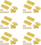 🔒 premium 12pcs small box hinges with 6pcs latch hook hasp for diy jewelry, gift, and wine boxes - elegant gold decorative latches logo