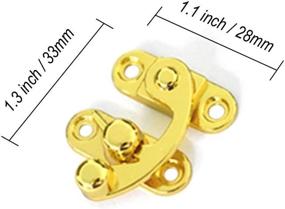img 2 attached to 🔒 Premium 12Pcs Small Box Hinges with 6Pcs Latch Hook Hasp for DIY Jewelry, Gift, and Wine Boxes - Elegant Gold Decorative Latches