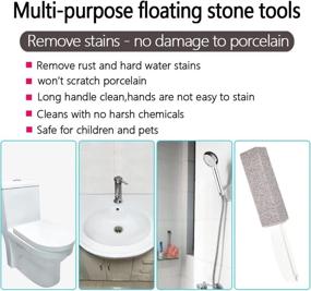 img 1 attached to 🚽 2-Pack Pumice Stone for Toilet Bowl Cleaning with Handle - Removes Limescale, Hard Water Stains, Calcium, Iron, and Rust - Ideal for Tiles, Baths, Kitchens, and Household Use