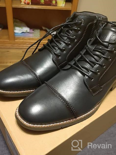 img 1 attached to Men'S Leather Oxford Chukka Ankle Boots - Stylish And Durable Dress Boots For Business, Work, And Daily Wear review by Micael Casillas