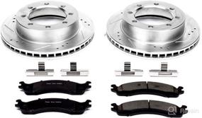 img 1 attached to 🔒 Enhance Safety & Performance: Power Stop K5089 Front Z23 Carbon Fiber Brake Pads with Drilled & Slotted Brake Rotors Kit