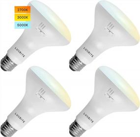 img 4 attached to LUXRITE 4-Pack BR30 LED Bulb, 65W Equivalent, 3 Colors 2700K 3000K 5000K, Dimmable, 850 Lumens, LED Flood Light Bulbs, 10W, Damp Rated, Indoor/Outdoor - Living Room, Kitchen, And Recessed