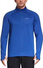 img 3 attached to OGEENIER Men'S Quarter Zip Pullover With Pockets, Thermal Long Sleeve Golf Workout Running Shirts Fleece Lined Top