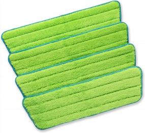 img 4 attached to Homevative Reusable Microfiber Spray Mop Replacement Pads, 4 Pack, Washable, Velcro Attaching