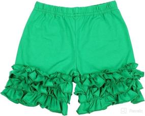 img 2 attached to 🩳 Cotton Icing Ruffles Shorts Pants for Baby Toddler Girls with Slowera Brand