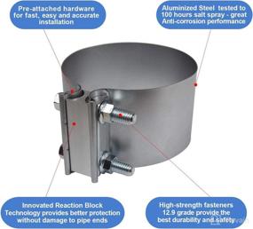 img 3 attached to 🔧 Roadformer 5" Butt Joint Exhaust Band Clamp - Secure Connections for 5" OD Exhaust Pipe, Muffler, Elbow, and Tubing