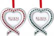 klikel red and green heart picture frame christmas photo ornament - 2 pc silver heart photo frame tree decoration with gift box logo
