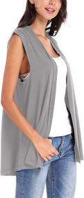 img 1 attached to Womens Sleeveless Front Cardigan Black Women's Clothing at Coats, Jackets & Vests